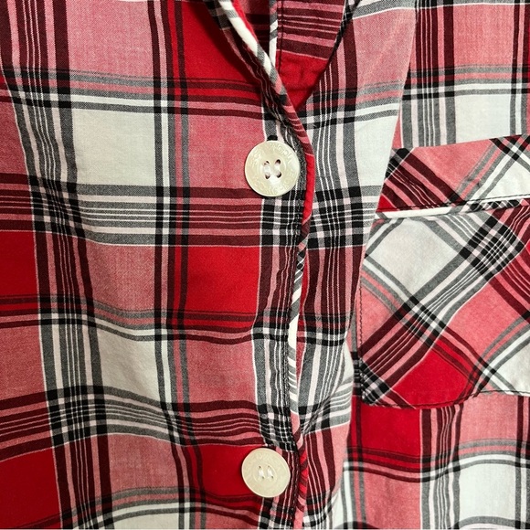 VICTORIA’S SECRET Red, White, and Black Button Down Pajama Top | size medium - Picture 2 of 12